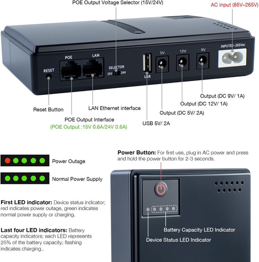 Mini UPS DC Portátil